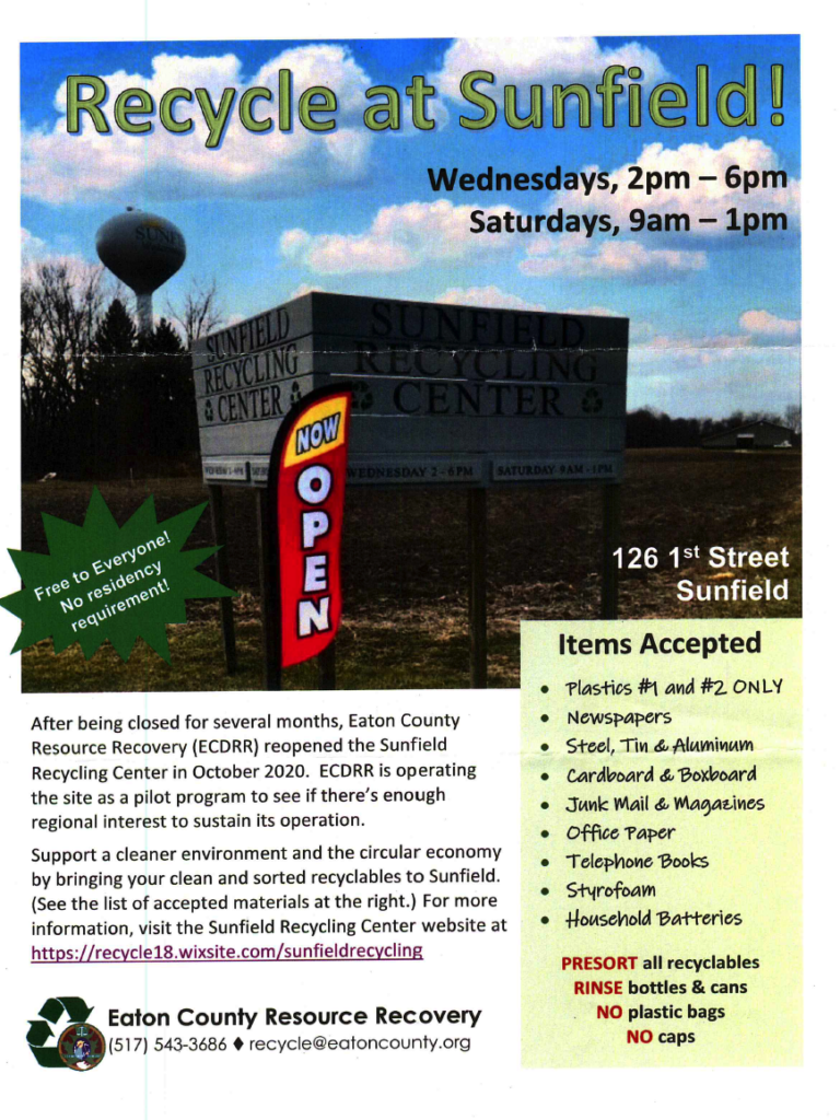 Recycling Center Is Open Again Campbell Township